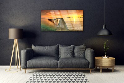 Obraz plexi More slnko most krajina