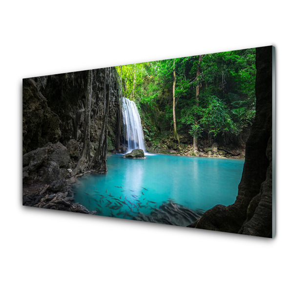 Nástenný panel  Jazero vodopád príroda