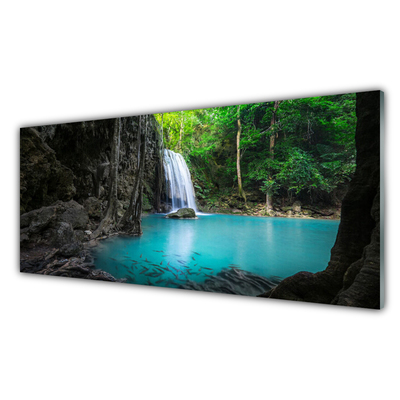 Nástenný panel  Jazero vodopád príroda