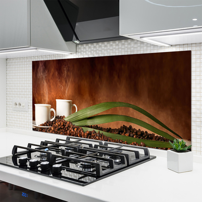 Nástenný panel  Šálky káva zrnká kuchyňa