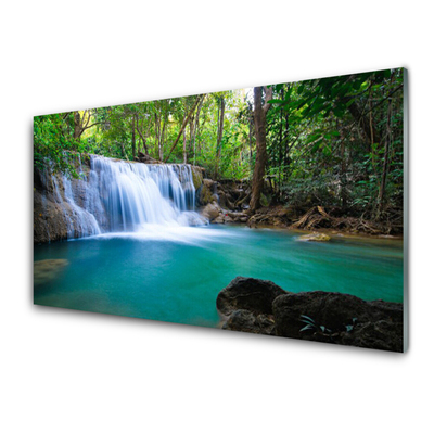 Nástenný panel  Vodopád jazero les príroda