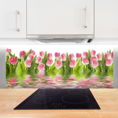 Sklenený obklad Do kuchyne Tulipány rastlina príroda