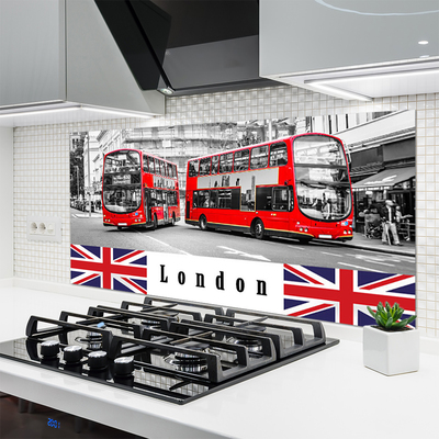 Sklenený obklad Do kuchyne Londýn autobus umenie