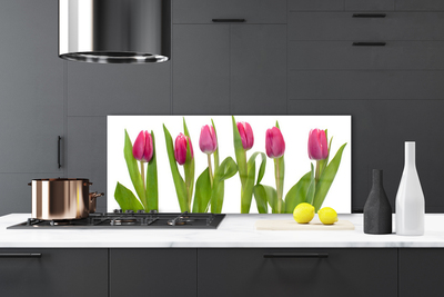 Sklenený obklad Do kuchyne Tulipány kvety rastlina