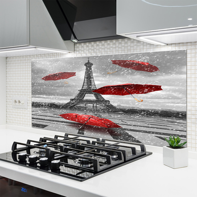 Sklenený obklad Do kuchyne Eiffelova veža paríž dáždnik