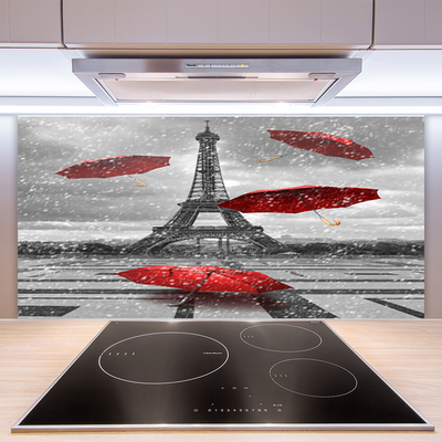 Sklenený obklad Do kuchyne Eiffelova veža paríž dáždnik