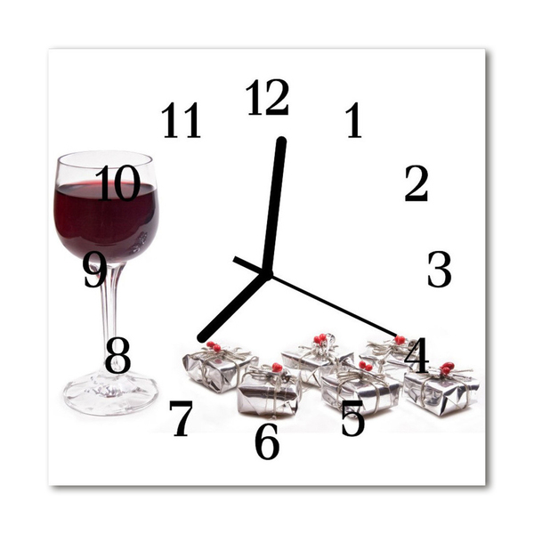 Sklenené hodiny štvorcové Poháre na víno
