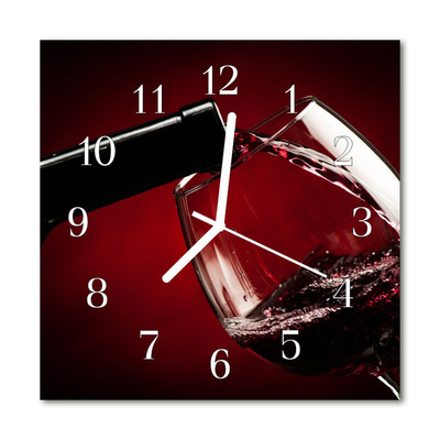 Sklenené hodiny štvorcové Poháre na víno