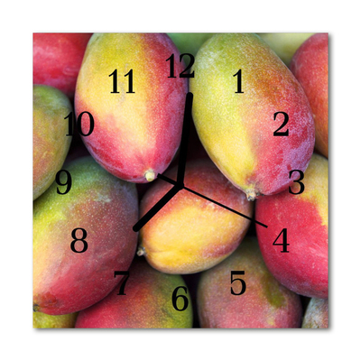 Sklenené hodiny štvorcové Ovocie