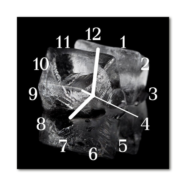 Sklenené hodiny štvorcové Kocky ľadu