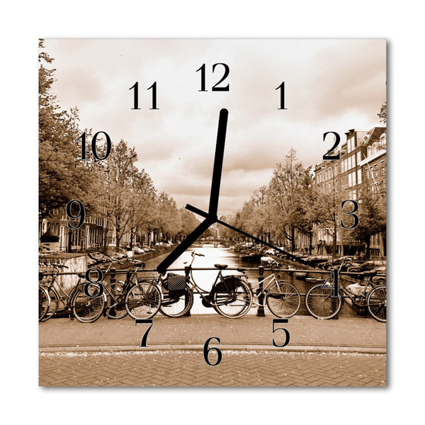 Sklenené hodiny štvorcové Amsterdam