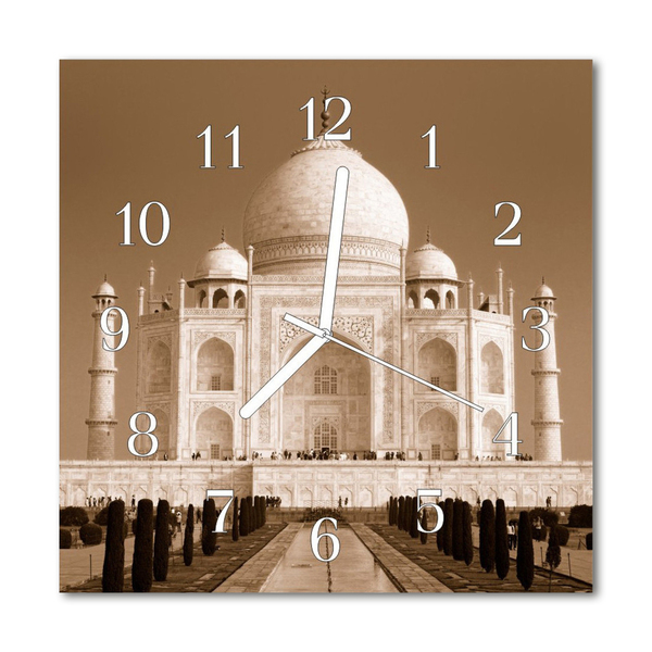Sklenené hodiny štvorcové Taj mahal
