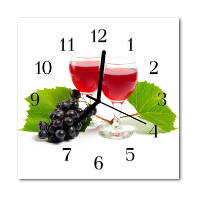 Sklenené hodiny štvorcové Hrozno pre víno