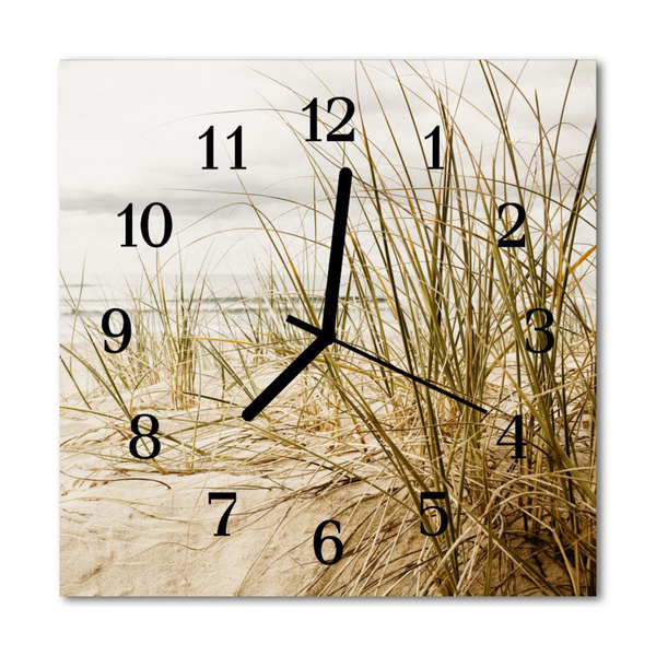 Sklenené hodiny štvorcové Plážová tráva