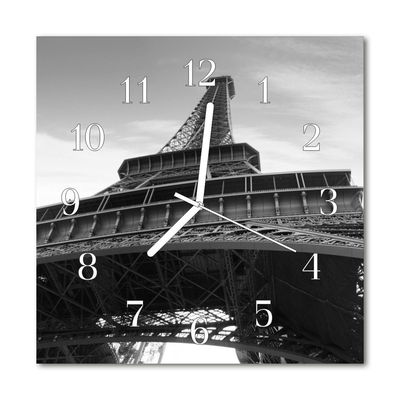 Sklenené hodiny štvorcové Eiffelova veža v paríži