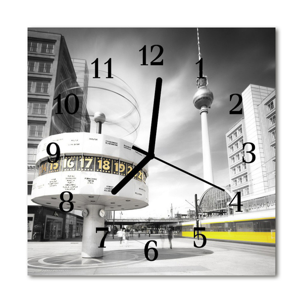 Sklenené hodiny štvorcové Berlín