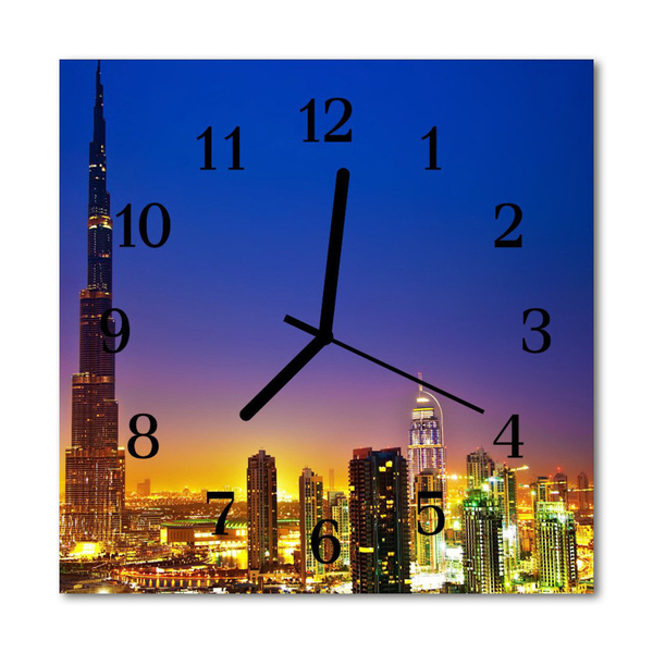 Sklenené hodiny štvorcové Dubaj