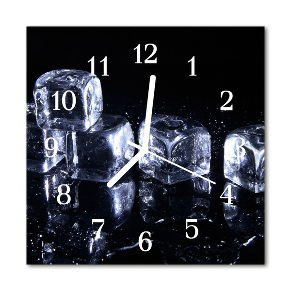Sklenené hodiny štvorcové Kocky ľadu