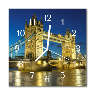 Sklenené hodiny štvorcové Londýnsky most