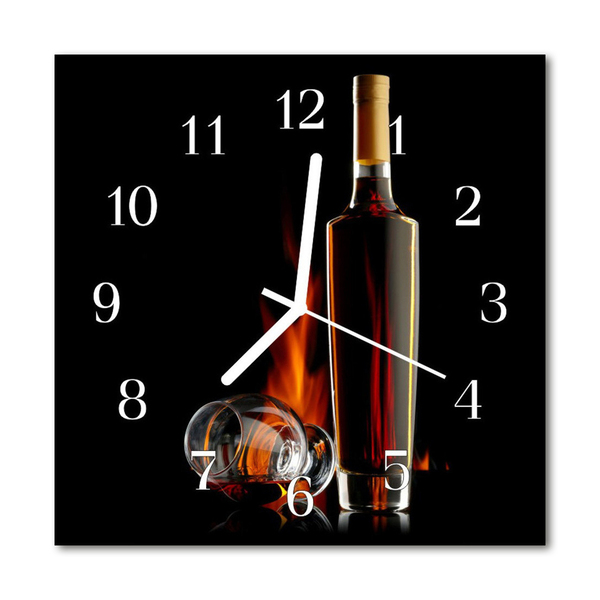 Nástenné sklenené hodiny Alkohol