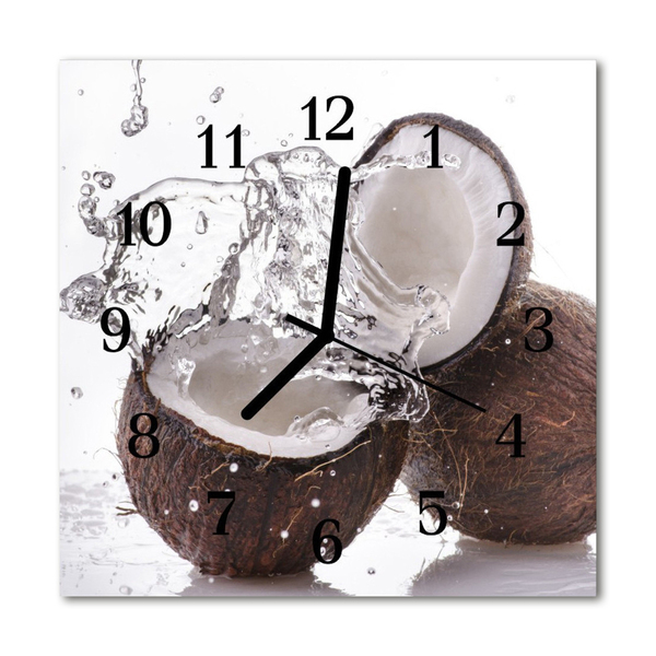 Nástenné sklenené hodiny Kokosové orechy