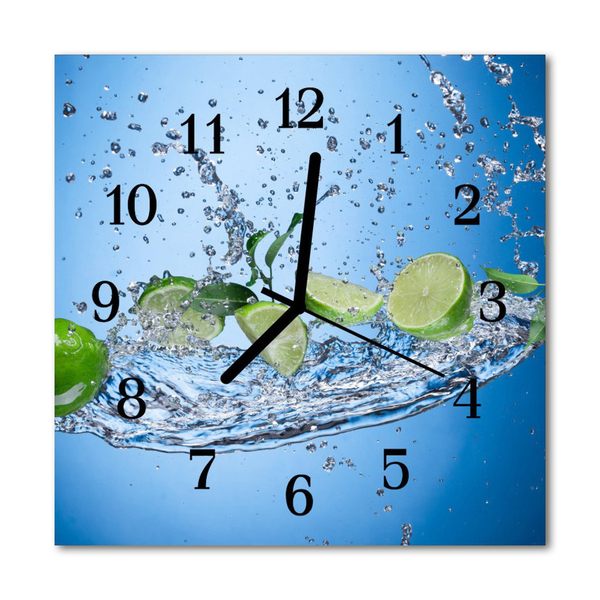 Nástenné sklenené hodiny Limetka