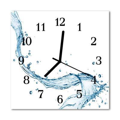 Nástenné sklenené hodiny Voda