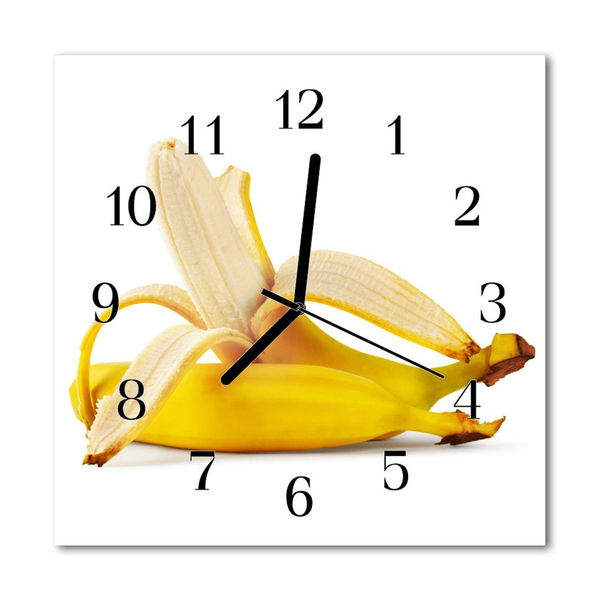 Nástenné sklenené hodiny Banány