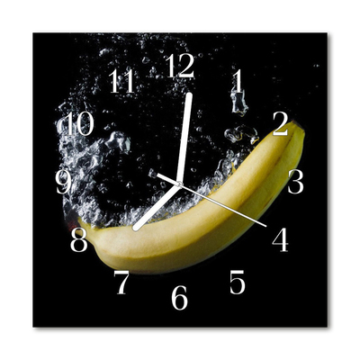 Nástenné sklenené hodiny Banán
