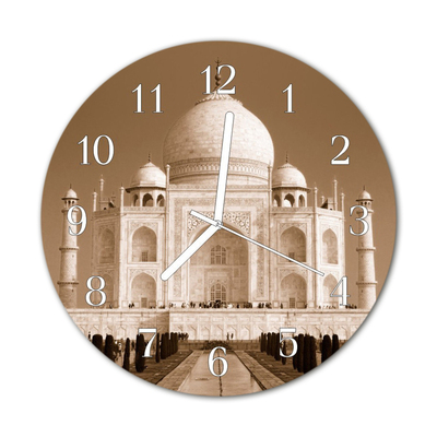 Sklenené hodiny okrúhle Taj mahal