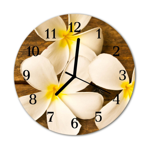 Sklenené hodiny okrúhle Kvety