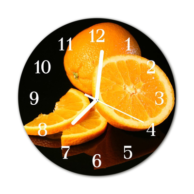 Nástenné sklenené hodiny Pomaranče