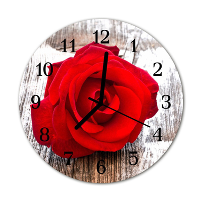 Nástenné sklenené hodiny Ruže