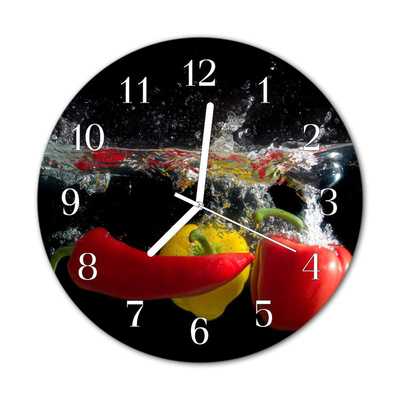 Nástenné sklenené hodiny Paprika