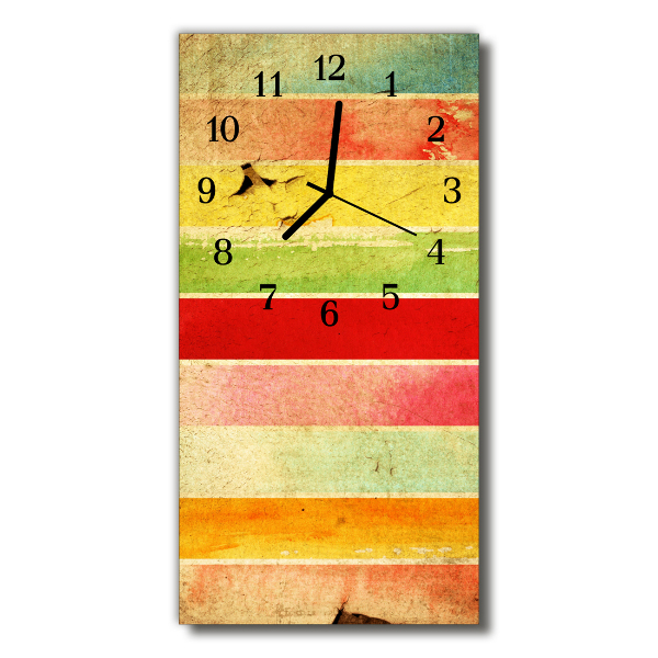 Sklenené hodiny vertikálne Farebné farebné steny