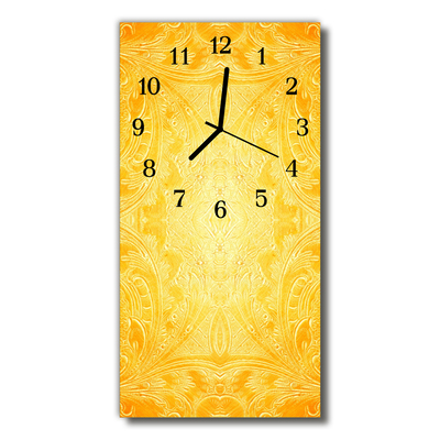 Sklenené hodiny vertikálne Umenie abstrakcie žltá