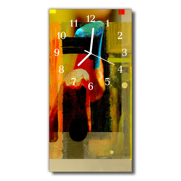 Sklenené hodiny vertikálne Umelecká farebná grafika