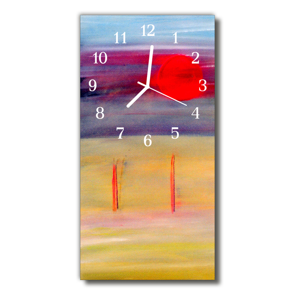 Sklenené hodiny vertikálne Farebné maľované umenie