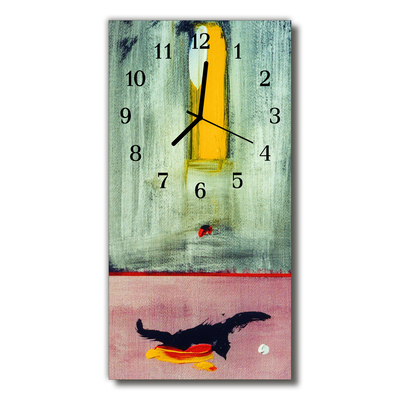 Sklenené hodiny vertikálne Maľované farby