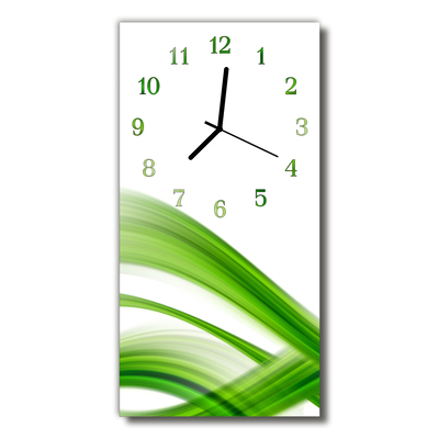 Sklenené hodiny vertikálne Abstrakcie zelená grafika