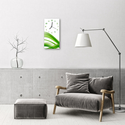 Sklenené hodiny vertikálne Abstrakcie zelená grafika