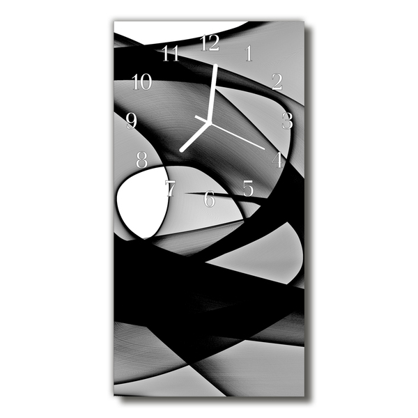 Sklenené hodiny vertikálne Abstrakcie grafika čiernobiela