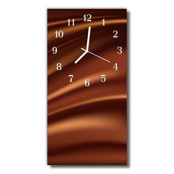 Sklenené hodiny vertikálne Umelecká grafika hnedé tvary