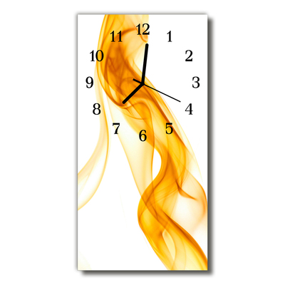 Sklenené hodiny vertikálne Umenie abstrakcia oranžového dymu