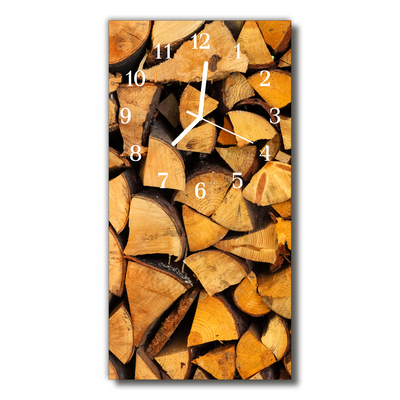 Sklenené hodiny vertikálne Béžové drevené drevo