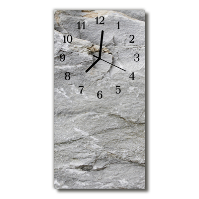 Sklenené hodiny vertikálne Prírodný kameň boulder sivý