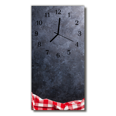 Sklenené hodiny vertikálne Mramorový šedý stôl