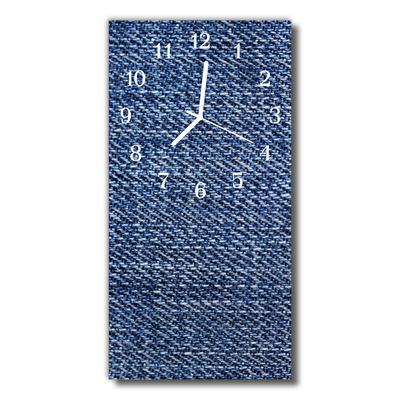 Sklenené hodiny vertikálne Modrá tkanina