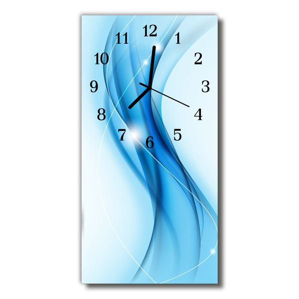 Sklenené hodiny vertikálne Umelecký vzor grafický modrý