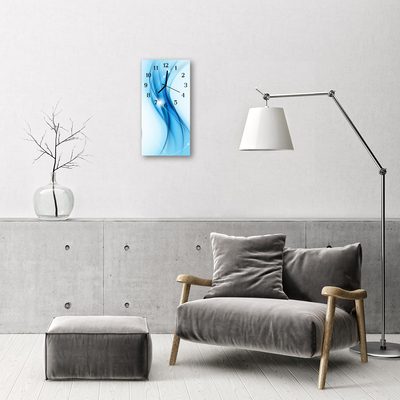 Sklenené hodiny vertikálne Umelecký vzor grafický modrý